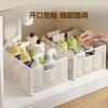 Estante de almacenamiento para debajo del fregadero, caja de almacenamiento de gabinete de baño de estilo abierto, cesta desplegable debajo del lavabo del baño, cesta divisoria de artículos