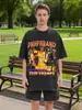 Camiseta Vintage Pesada 230g Lavada e Desgastada, Estilo de Rua Europeu e Americano, Algodão Puro, Caimento Solto, Manga Curta, Estampa de Dragão Personalizada Transfronteiriça