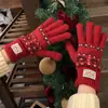 Guantes sin dedos de punto jacquard estilo Fair Isle retro compatibles con pantalla táctil para mujer, Guantes cálidos de invierno para exteriores, Ciclismo, Antifrío