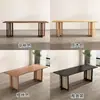 Conjunto de Mesa e Cadeiras de Jantar em Madeira Maciça Nórdica com Trançado de Rattan Pequeno Apartamento Casa Restaurante Simples Estilo Wabi-sabi Pousada Mesa de Jantar Retangular