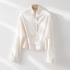 Nova Jaqueta Curta Estilo Chinês com Botões de Pérola Camisa para Mulheres, Moda Top Cardigan Texturizado Estilo Nacional Primavera 2026