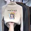 Ropa interior base de forro polar para niños, camiseta elegante de manga larga para otoño e invierno para niñas, engrosada, cuello medio alto, top interior cálido y casual