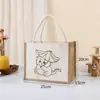 Bolsa de Patchwork de Lona, Bolsa de Yute para Niños Personalizada de Graffiti DIY, Bolsa de Regalo sin Estampar, Bolsa de Lona