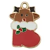 Conjunto de 30 Acessórios de Esmalte de Natal para DIY: Papai Noel, Boneco de Neve, Sino, Rena, Pingentes de Pulseira, Chaveiros