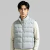 Chaleco ligero de plumón casual y cálido para ir al trabajo, chaqueta simple de invierno versátil a prueba de viento con cuello alto, top unisex