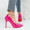 Talla 35-43 talla grande tacones altos para mujer 42 Europeo y Americano color frutal zapatos de vestir sexy tacón de aguja profesional combinan con todo boca baja zapatos 41