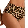 Calcinhas Femininas Europeias e Americanas com Estampa de Leopardo Russo Cintura Alta Cruzamento Transfronteiriço Estampadas Seda Gelada Sem Costura Alta Elasticidade Triângulo Calcinhas para Mulheres Ozon