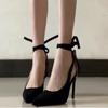 Elegantes Zapatos de Trabajo para Mujer, Zapatos Negros de Tacón Bajo Estilo Francés, Tacones de Aguja Sexy, Tacones Altos Versátiles para Mujer con Punta Fina, Adecuados para Primavera y Otoño 2025