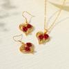 Nuvem brocado transfronteiriço amor quente rosa colar brincos terno europeu e americano moda banhado a ouro diamante jóias atacado