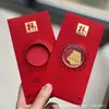 Adesivos de Telefone de Ouro Puro 999 para o Festival da Primavera, Artesanato em Metal de Envelope Vermelho de Alta Qualidade, Presentes para Reunião Anual