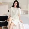 Pijamas de Nuevo Estilo 2026 para Mujer, Verano, Algodón Puro, Manga Corta, Shorts, Ropa de Casa Dulce para Niña, Se Puede Usar Afuera, Conjunto 100% Algodón