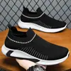 Zapatos Casuales de Moda Estilo Coreano para Hombre, Mocasines Ligeros y Transpirables Slip-On, Zapatos de Punto Volador de Talla Grande Transfronterizos, Zapatos de Papá