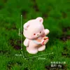 Enfeite 3D de Resina de Animal Fofo Figuras de Coelho e Cachorro Kawaii Acessórios de Mesa DIY Decorações de Micro Paisagem