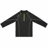 Moletom Acolchoado de Lã Quente com Meio Zíper Infantil Outono/Inverno Novo Estilo Cor Sólida Costurado Gola Redonda Top para Meninos e Meninas