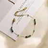 Collar de Piedra Natural Yunyao de Nicho para Mujer, Pulsera Cuadrada de Circonita de Alto Grado que No se Desvanece, Conjunto de Moda de Lujo Ligero de Oro de 18 Quilates