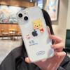 Urso de morango Pooh para capa de celular iphone15promax fofo desenho animado Apple 15 transparente macia resistente a quedas