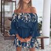 2026 Sitio Independiente de Amazon Transfronterizo Europeo y Americano Vestido Sexy de Moda con Estampado de un Hombro Ropa para Mujer en Stock