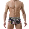 Roupa Íntima Masculina Cuecas Boxer Masculinas Frescas Respiráveis Personalidade Jovem Sexy Cintura Média Shorts de Quatro Cantos Tendência Verão Masculino