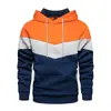 Ropa de Otoño y Primavera 2024 Transfronteriza para Hombre Europea y Americana con Bloques de Color, Sudadera con Capucha de Moda, Tops Deportivos Casuales para Hombre