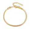 El Brazalete de Hueso de Serpiente Blando de Acero Inoxidable Más Vendido de Amazon, Cadena Lisa para Hombres y Mujeres, Brazalete de Cadena de Hueso de Serpiente Redonda de Acero de Titanio de Lujo Ligero 17cm