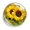 Planta de Venta Caliente Girasol Hora Piedra Preciosa Joyería DIY Tablero de Mensajes de Cristal Imán para Nevera Llavero Soporte para Teléfono