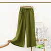 Pantalones Casuales de Secado Rápido para Mujer, Estilo Delgado de Verano, Nuevo Modelo 2026, Pantalones Casuales de Seda Helada Frescos de Pierna Ancha Rectos para Uso al Aire Libre