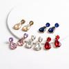 Brincos europeus e americanos transfronteiriços novos em forma de gota d'água com strass, moda versátil, temperamento, vestido feminino, acessórios de brincos, atacado