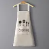 Delantal Impermeable y a Prueba de Aceite Nuevo y de Moda para Mujeres, Uso en Cocina, Cocina Casera, Mangas de Dios de la Cocina, Cinturón de Trabajo para Hombres, Trabajo Estampado