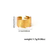 Moda Europea y Americana Estilo Ins Anillo Simple de Acero de Titanio Chapado en Oro de 18k Asimétrico Geométrico Acero Inoxidable Joyería para Dama Venta Caliente