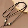 Cordão de Colar Artesanal para Pendurar Contas de Maçã de Jade Hetian, Jade, Cera de Abelha, Buda e Pingentes de Guanyin