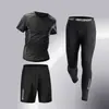 Roupa de Ginástica Secagem Rápida Transfronteiriça Conjunto Masculino Calça Legging Esportiva Peça Única Corrida Respirável Alta Elasticidade Treinamento de Basquete
