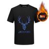 Estação europeia camisa inferior masculina inverno strass cabeça de ovelha T-shirt manga curta homens forrados de lã moda top roupas roupas masculinas plus size bonito
