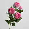 Flor de Rosa Artificial de Tacto Suave para Decoración del Hogar, Rosa Hidratante con Acabado de Lujo, Rosa Artificial de 4 Cabezas para Celebraciones de Bodas