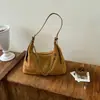 Bolso de luna creciente esmerilado transfronterizo, bolso de cadena de moda de alta gama para mujer, bolso cruzado vintage de gamuza, bolso de mano