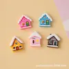 Mini Cabana Coberta de Neve Desenho Animado Acessórios de Resina DIY Elásticos de Cabelo Capa de Celular Charms para Sapatos Chaveiro Pequenos Pingentes