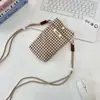 Bolsa Feminina Xadrez para Celular, Pequena Bolsa Transversal Fashion, Bolsa de Ombro Casual Japonesa e Coreana, Porta-Moedas e Cartões, Mini Bolsa de Armazenamento