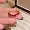 Anel aberto Angla Red Drop Glaze feminino leve luxo nicho anel de dedo de alta qualidade anel retrô branco empilhado