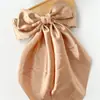 Pinza para el pelo con lazo de satén popular transfronterizo, pinza de resorte grande, color sólido, para la parte posterior de la cabeza, accesorios para el cabello para mujer