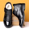 Zapatos de Algodón para Hombre Invierno 2024 Zapatos de Cuero Cálidos con Forro de Felpa para Hombres de Negocios Zapatos Casuales Estilo Británico Zapatos de Cuero Engrosados Pintados para Hombres