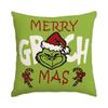 Funda de Almohada Navideña Transfronteriza de Comercio Exterior Grinch Divertida Almohada Cuatro Piezas Sofá Decoración del Hogar Cojín Personalización