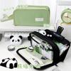 Estojo Panda Versão Menina 2023 Novo Grande Capacidade Bolsa para Material Escolar Aluno do Ensino Médio Aluno do Ensino Fundamental Simples Estilo Japonês ins