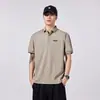 Roupas Masculinas Xintang Camisa Polo Masculina de Manga Curta Estilo Americano, Camiseta Masculina de Manga Curta, Modelagem Solta, Gola Reversível, Camisa de Verão