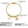 Moda Europea y Americana Lujo Ligero Geométrico Zirconia Colgante Pulsera Ins Diseño de Nicho Set de Pulseras Acero Inoxidable Chapado en Oro