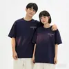 Camiseta de Manga Corta Estilo Hong Kong 100% Algodón para Hombre, Nueva Marca de Moda Verano 2026 Manga Media Holgada Unisex Ins Camiseta Americana de Alta Resistencia