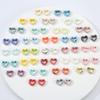 Nueva cuenta de cerámica de tinta y lavado con forma de corazón hueca material para manualidades DIY cuentas espaciadoras para joyería aretes collar hilo de cuentas