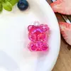Nuevo Llavero de Oso con Pajarita de Colores, Adorno de Oso Electroplateado, Lindo Oso Famoso en Internet para Decoración de Coche, Colgante de Muñeco para Mochila