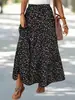 Falda Floral para Mujer de Amazon Transfronteriza con Estampado de Falda Paraguas Falda Fresca Dulce Europea y Americana
