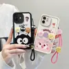 Adequado para Iphone11 Apple 16Pm Boneco Desenho Animado Moda Feminina 6Plus Capa de Celular XS Fronteira Se2 Briquetes Pretos
