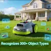Cortacésped compacto automático recargable, robot cortacésped totalmente automático, máquina de deshierbe inteligente controlada por APP para jardín y patio