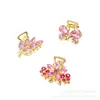 Pinza Pequeña de Garra Rosa de Alta Gama con Pedrería, Lindo Clip Lateral para Cabello Trenzado, Pinza Superior, Pasador Pequeño para la Parte Trasera de la Cabeza